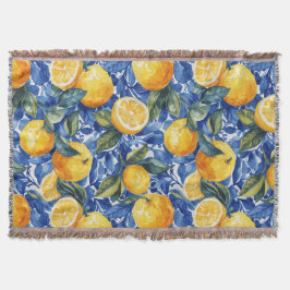 Cobertor Bold Blue Italiano Positano Lemon