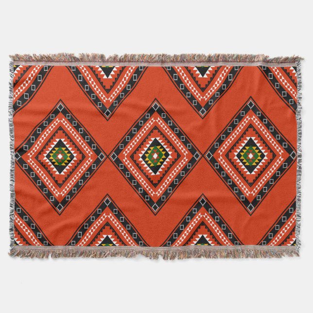 Cobertor Bold Diamond Patterno Boho Throw Blanket (Frente)