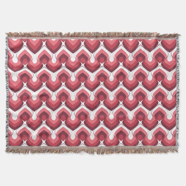 Cobertor Bold Retro Modern Motif in Pinks (Frente)