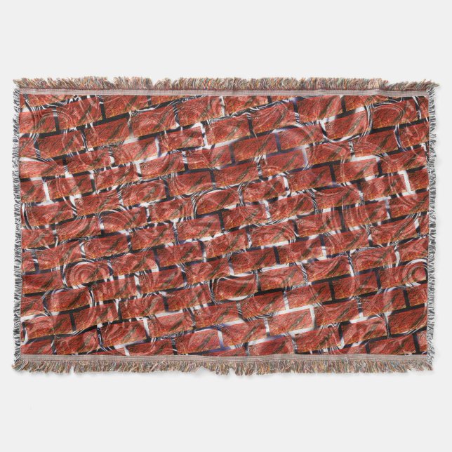 Cobertor Bolhas vermelhas em gradação ou efeito de tijolo?  (Frente)