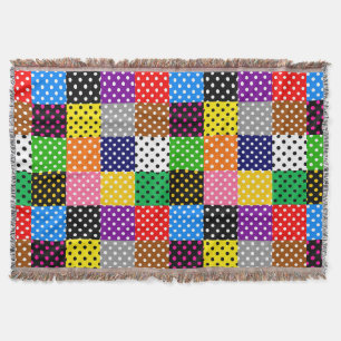 Cobertor Bolinhas de Quilt de Patchwork Multicolor