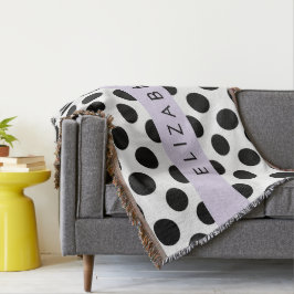 Cobertor Bolinhas Pretas e Brancas, Pontas, Seu Nome