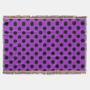 Cobertor Bolinhas pretas no roxo