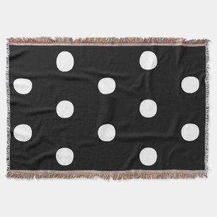 Cobertor Bolinhas Preto branco grande e brilhante padrão