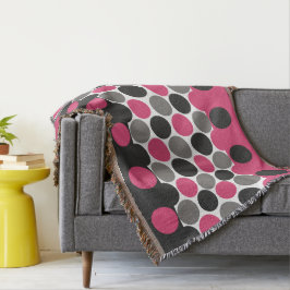 Cobertor Bolinhas rosa e Cinza