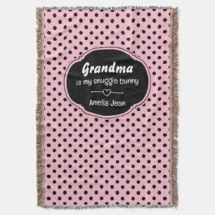 Cobertor Bolinhas rosa e pretas personalizáveis