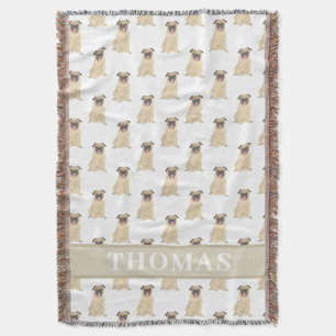 Cobertor Bolsa de Bebê de Pug Personalizada