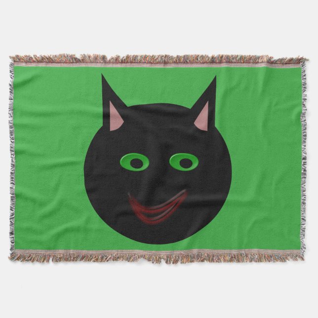 Cobertor Bolsa de Gato Preto do Dia das Bruxas (Frente)