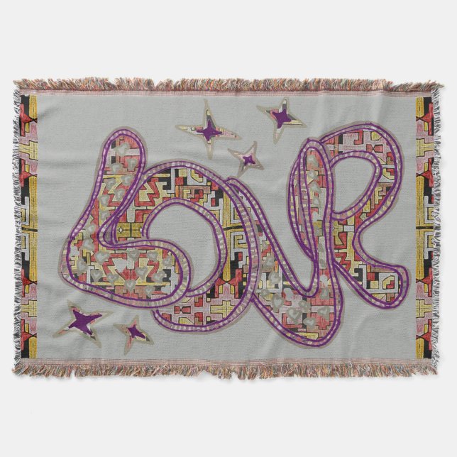 Cobertor Bolsa de padrão de amor Tribal Boho (Frente)