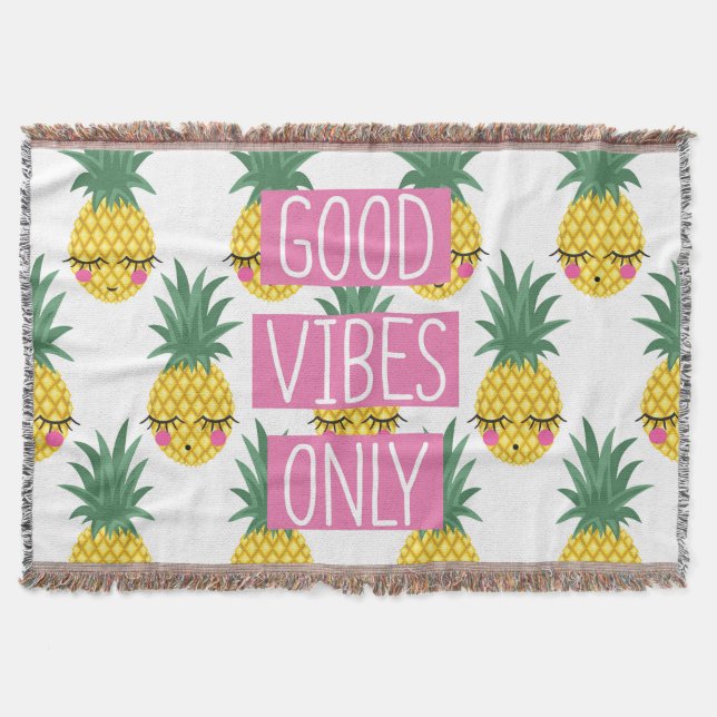 Cobertor Bom Padrão de Verão de Abacaxi em Vibes (Frente)