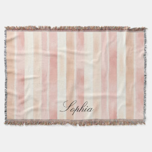 Cobertor Bonito faixas de creme cor-de-rosa-pêssego