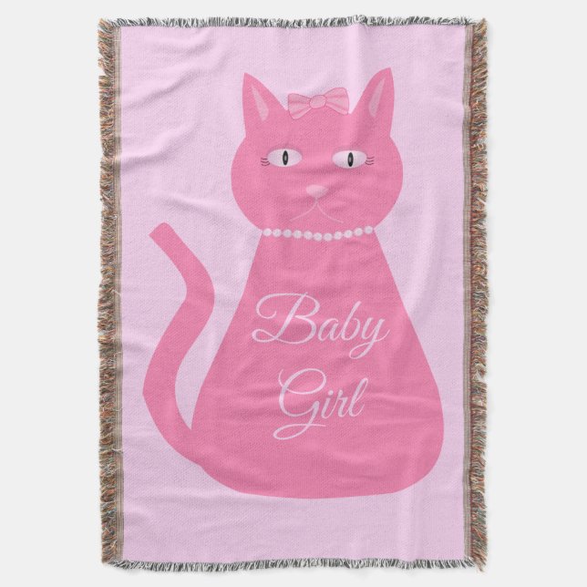 Cobertor Bonito Gato De Bebê Rosa (Frente Vertical)
