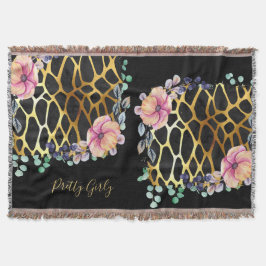 Cobertor Bonito Glitter Dourada Impressão Animal Chamada Gl