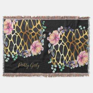 Cobertor Bonito Glitter Dourada Impressão Animal Chamada Gl