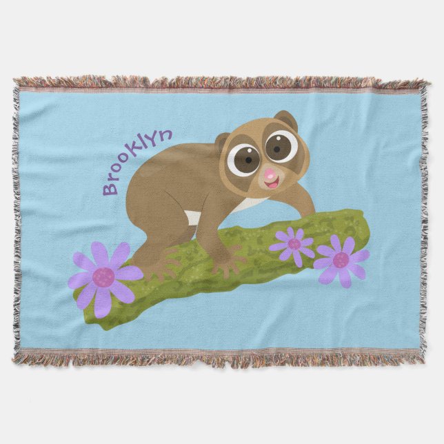 Cobertor Bons e felizes loris em desenhos animados (Frente)
