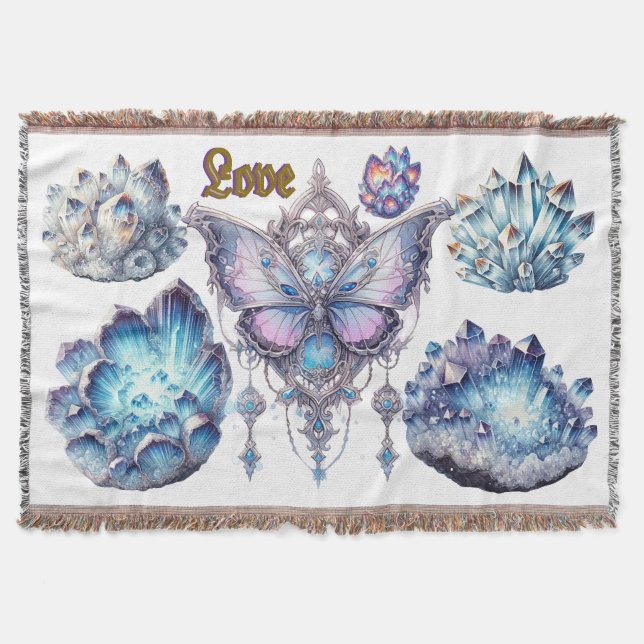 Cobertor Borboleta Ama Moldura Floral Moldura Básica Negra (Frente)