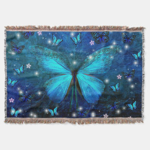 Cobertor Borboleta Azul Elegante