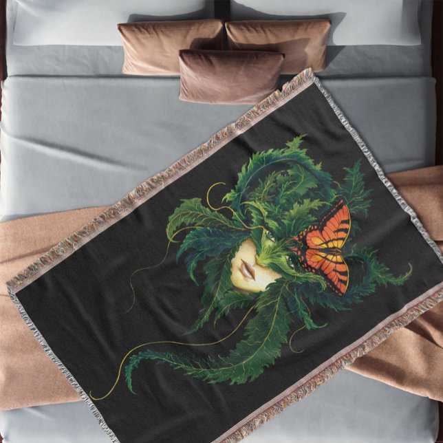 Cobertor Borboleta de Folhas Verdes Secas (Criador carregado)