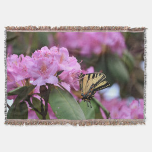 Cobertor Borboleta-do-breiro Tigre e Rhododendron rosa