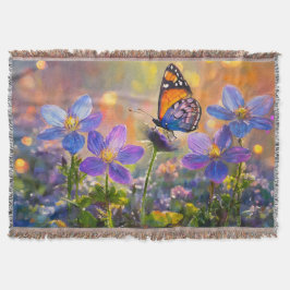 Cobertor Borboleta Pequena sobre flores silvestres no nasce