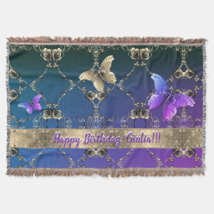 Cobertor Borboleta rosa Roxo