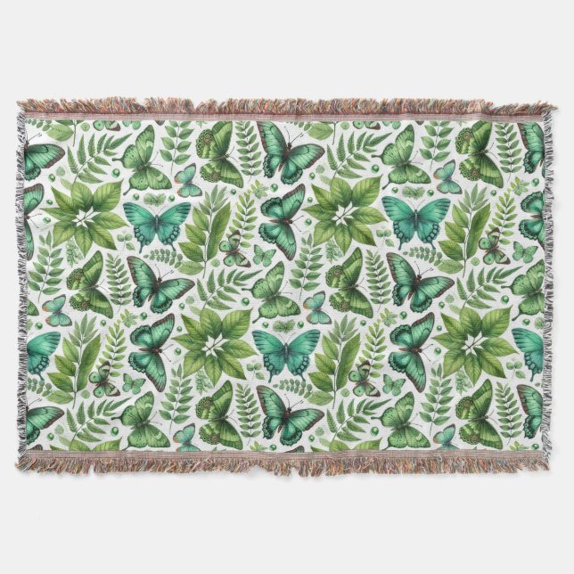 Cobertor Borboletas Azul-Verde (Frente)
