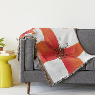 Cobertor Borboletas Vermelhas Laranja com o seu nome