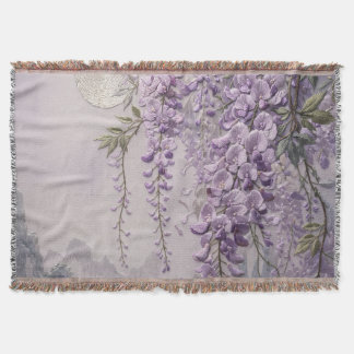 Cobertor Bordado de Wisteria Paisagem da Montanha da Lua Ch