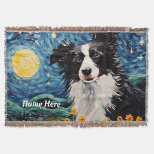 Cobertor Border Collie Starry Night