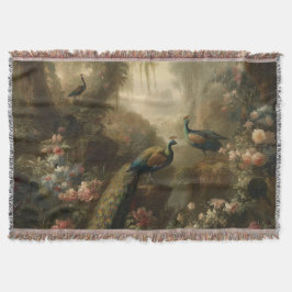 Cobertor Botânica: três pavões no jardim inglês