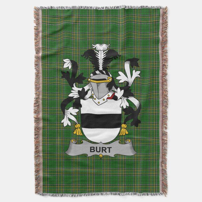 Cobertor Brasão de Armas da Família Burt ou Birt Irlandesa  (Frente Vertical)
