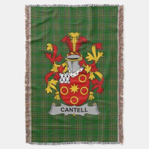 Cobertor Brasão de Armas da Família Cantell Irlandesa Irlan