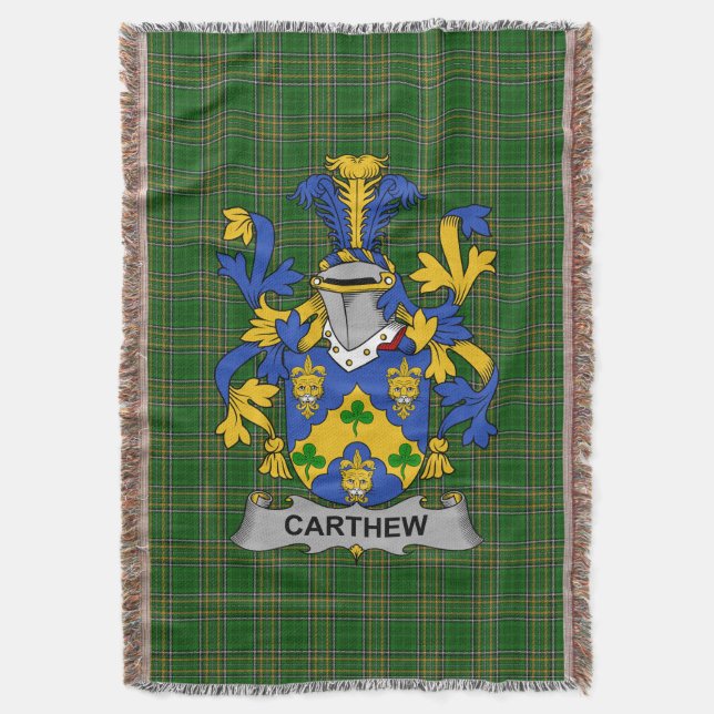 Cobertor Brasão de Armas da Família Carthew Irlandesa Crest (Frente Vertical)