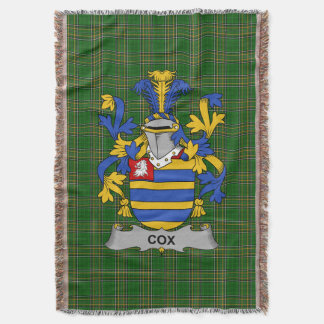 Cobertor Brasão de Armas da Família Cox Irlandesa Crest Irl