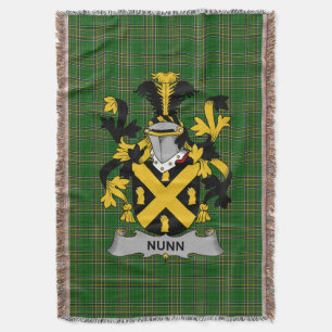 Cobertor Brasão de Armas da Família Nunn Irlandesa Crest Ir