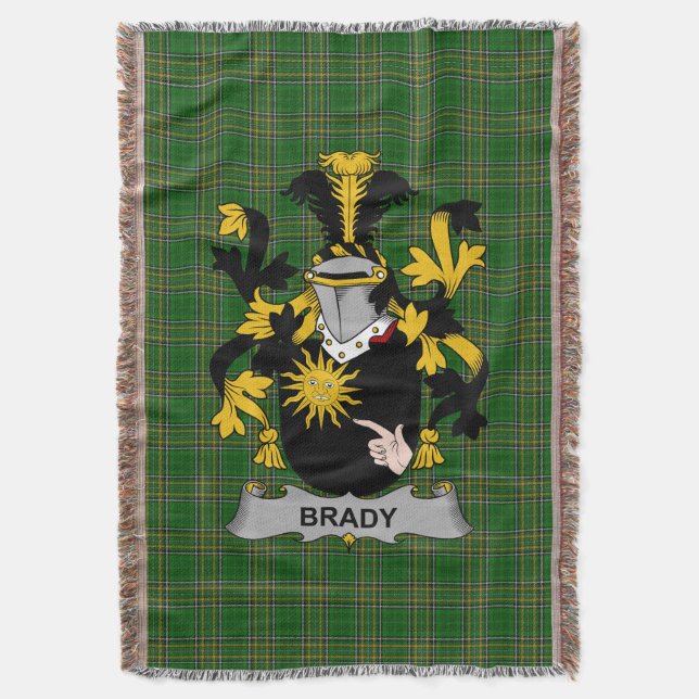 Cobertor  Brasão de Armas Irlandês Brady ou McBrady Crest d (Frente Vertical)