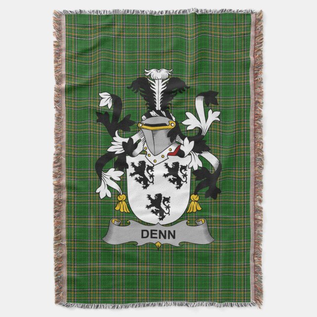 Cobertor Brasão de Armas Irlandês Denn Crest Familiar Irlan (Frente Vertical)