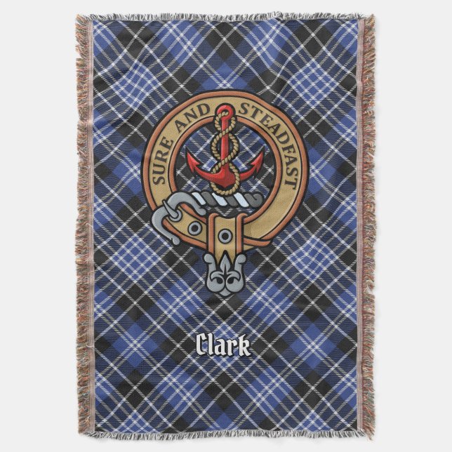 Cobertor Brasão do Clã Clark sobre Tartan (Frente Vertical)