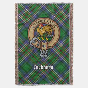 Cobertor Brasão do Clã Cockburn sobre Tartan