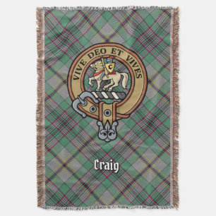 Cobertor Brasão do Clã Craig sobre Tartan