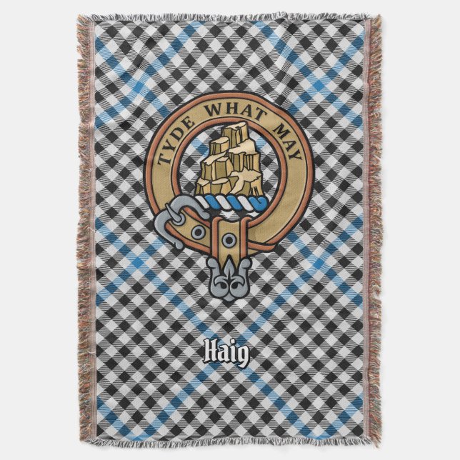 Cobertor Brasão do Clã Haig sobre Tartan (Frente Vertical)