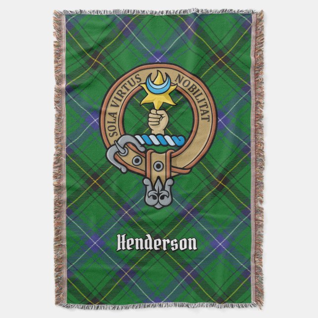 Cobertor Brasão do Clã Henderson sobre Tartan (Frente Vertical)