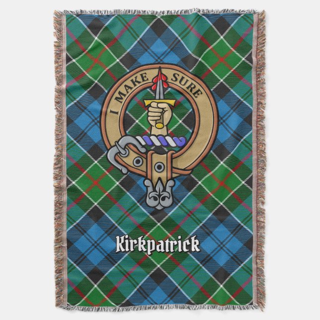 Cobertor Brasão do Clã Kirkpatrick sobre Tartan (Frente Vertical)