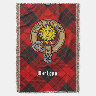 Cobertor Brasão do Clã MacLeod de Raasay sobre Tartan