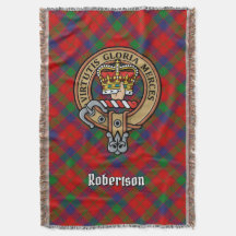 Brasão do Clã Robertson sobre Tartan