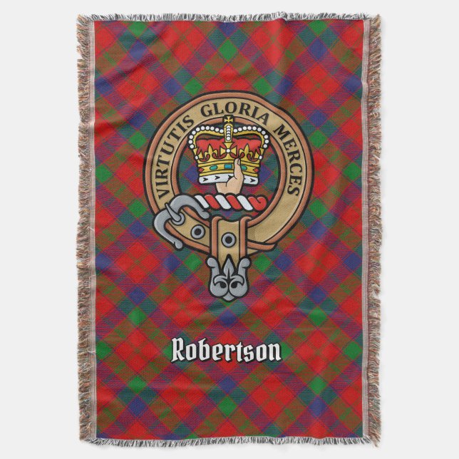 Cobertor Brasão do Clã Robertson sobre Tartan (Frente Vertical)