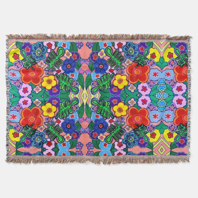 Cobertor Bright Abstrato Flower Art (Frente)