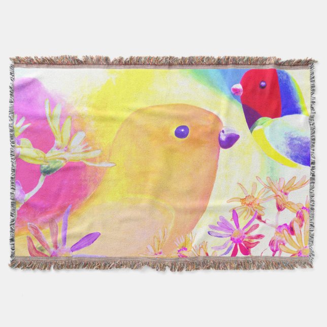 Cobertor Bright Tie-Dye Birds (Frente)