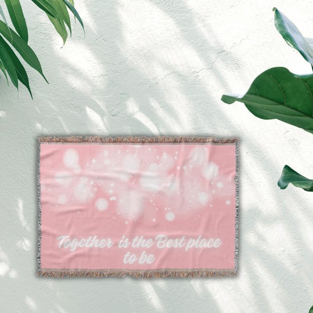 Cobertor Brilho Branco "Juntos é o melhor lugar para se ser (Criador carregado)