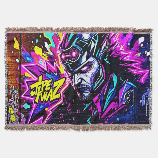 Cobertor Brilho da Arte da Rua Vibrante (Frente)